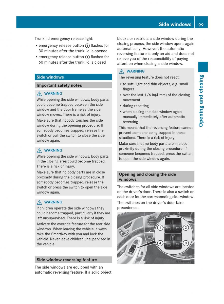 Mercedes Benz S Class W222 owners manual / page 101