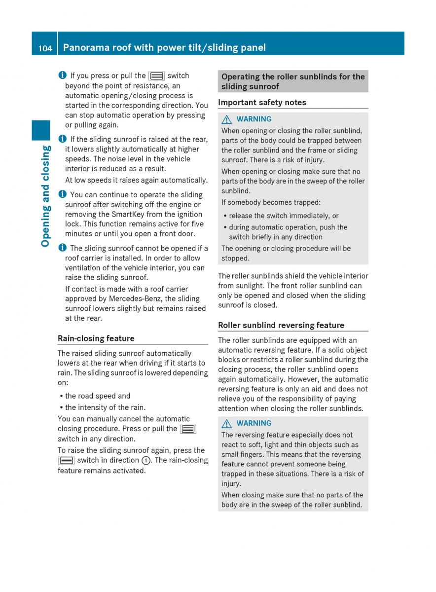 Mercedes Benz S Class W222 owners manual / page 106