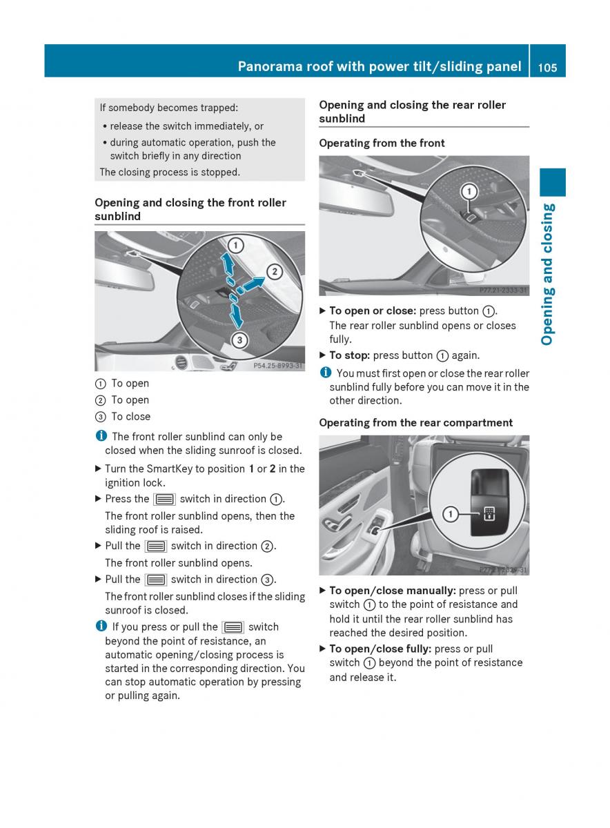 Mercedes Benz S Class W222 owners manual / page 107