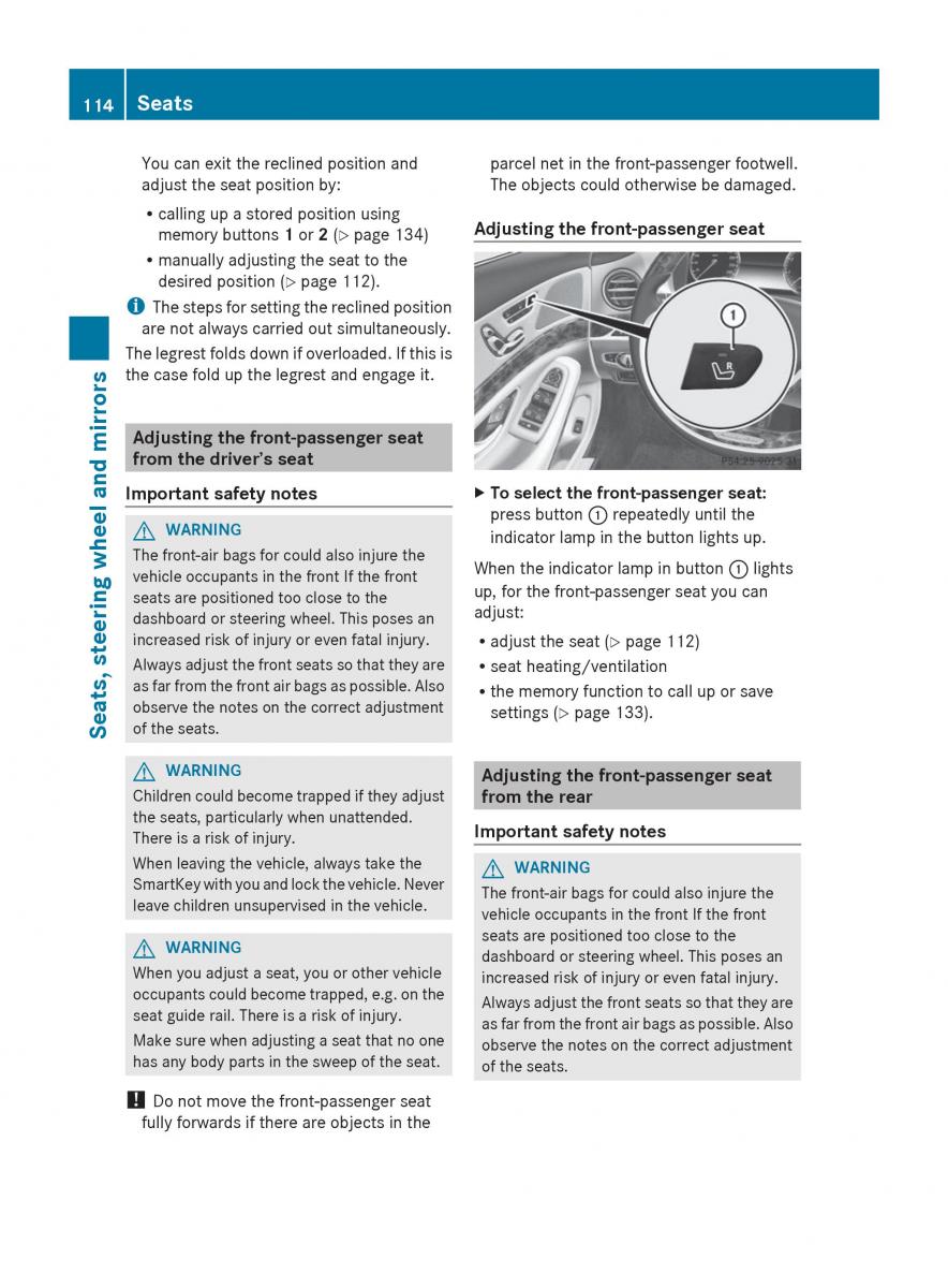 Mercedes Benz S Class W222 owners manual / page 116