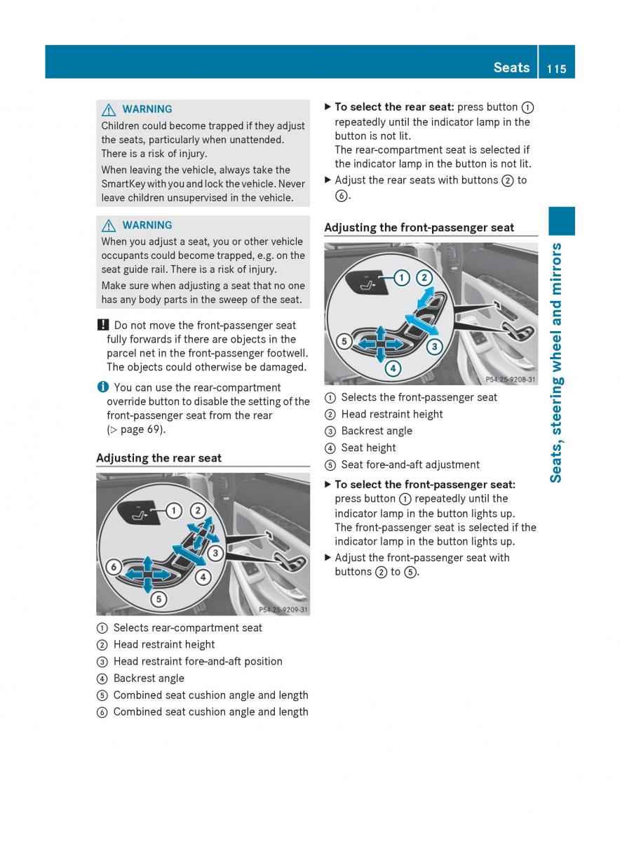 Mercedes Benz S Class W222 owners manual / page 117