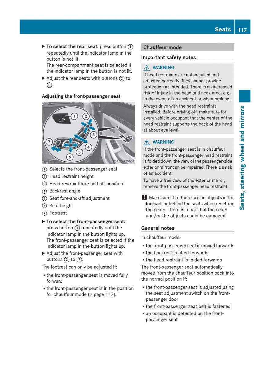 Mercedes Benz S Class W222 owners manual / page 119