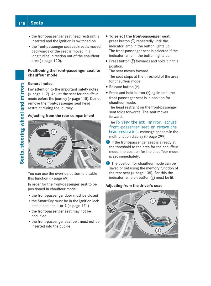 Mercedes Benz S Class W222 owners manual / page 120