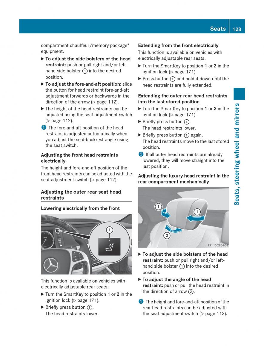 Mercedes Benz S Class W222 owners manual / page 125