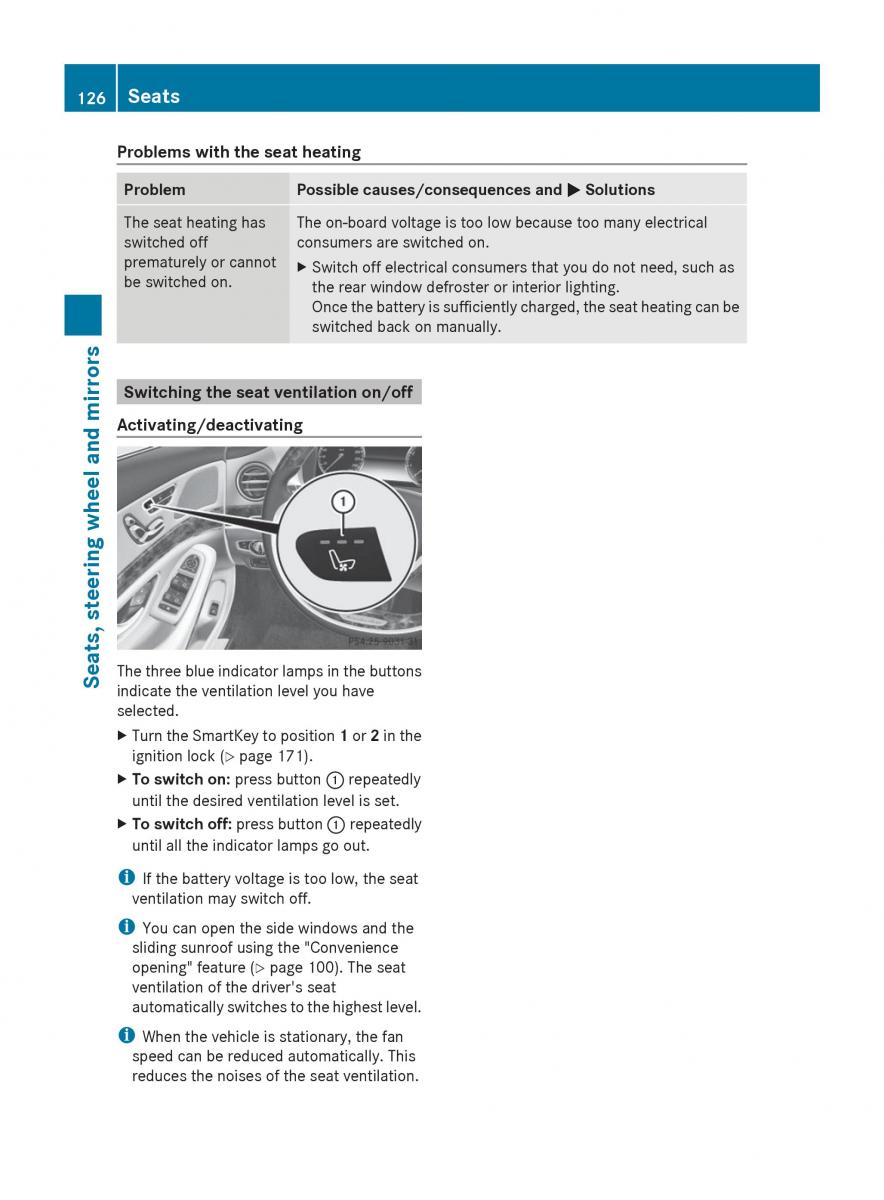 Mercedes Benz S Class W222 owners manual / page 128