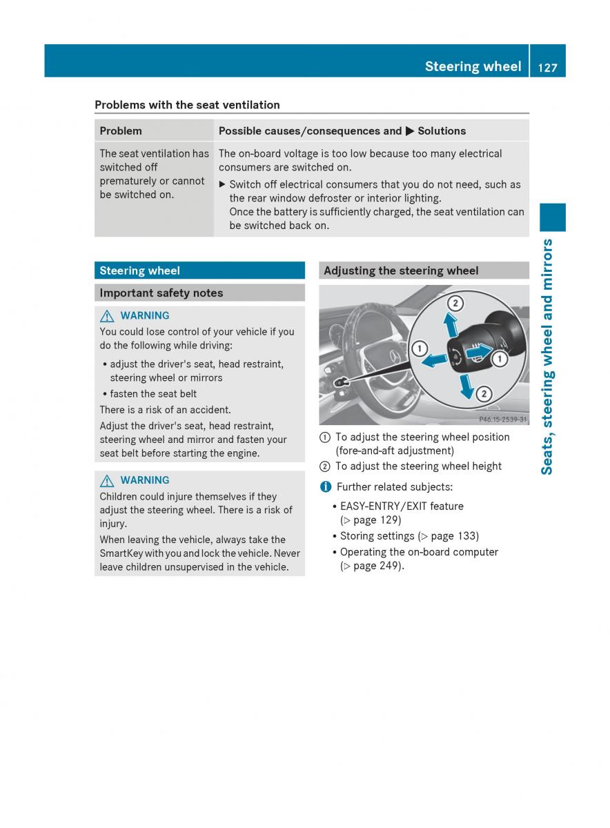 Mercedes Benz S Class W222 owners manual / page 129