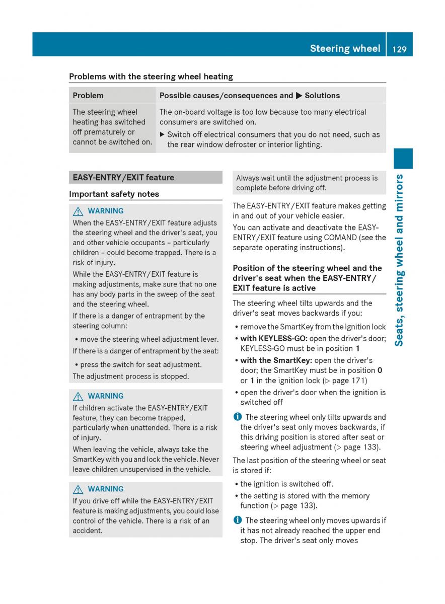 Mercedes Benz S Class W222 owners manual / page 131