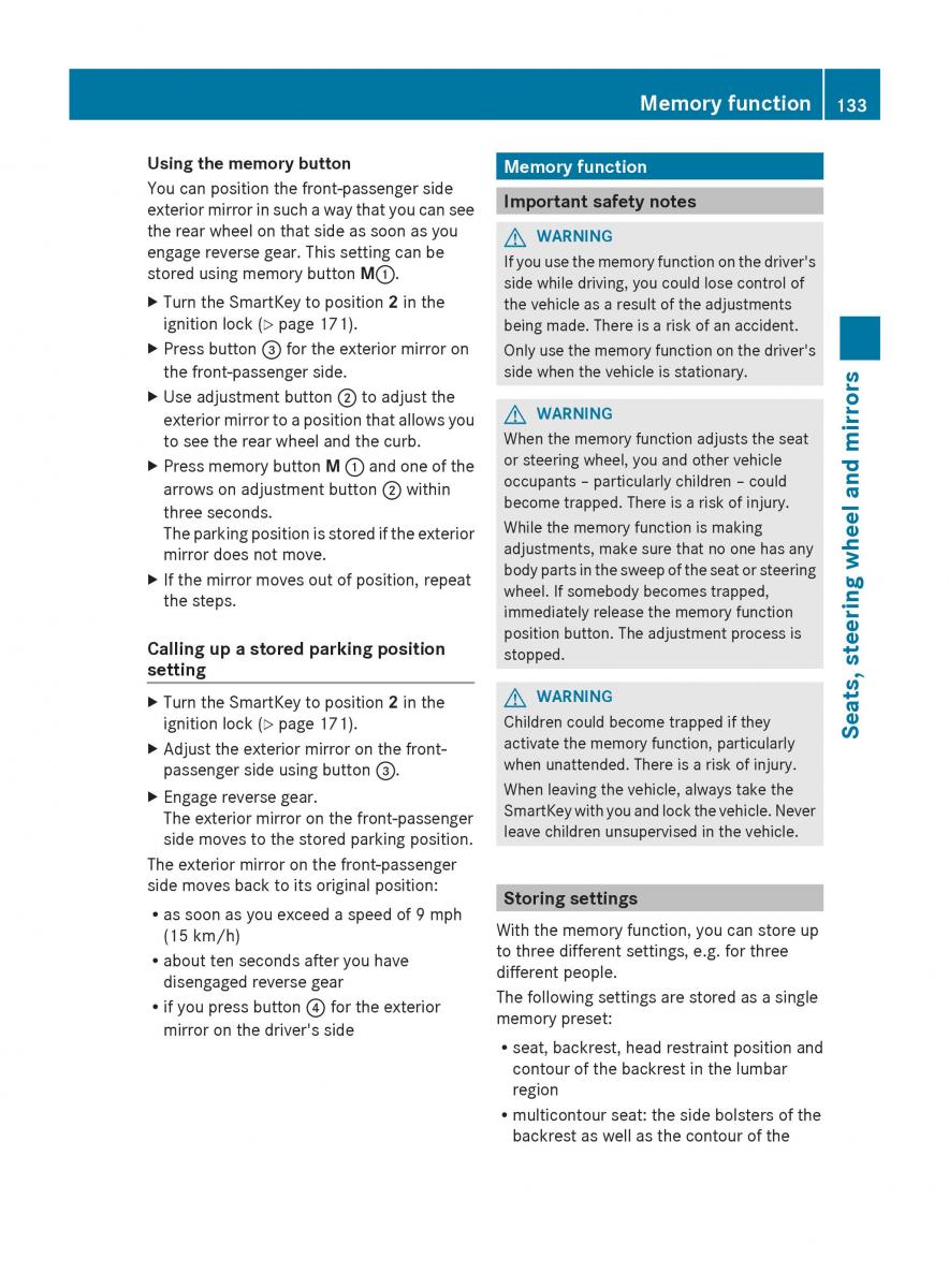 Mercedes Benz S Class W222 owners manual / page 135