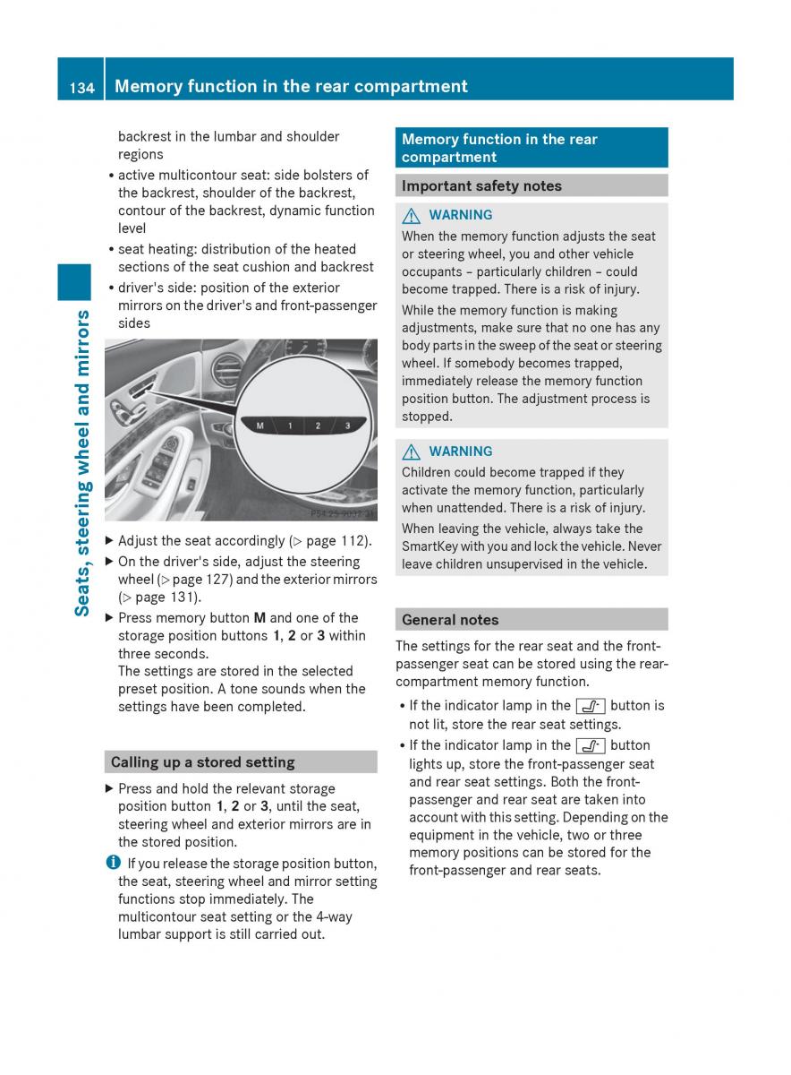 Mercedes Benz S Class W222 owners manual / page 136