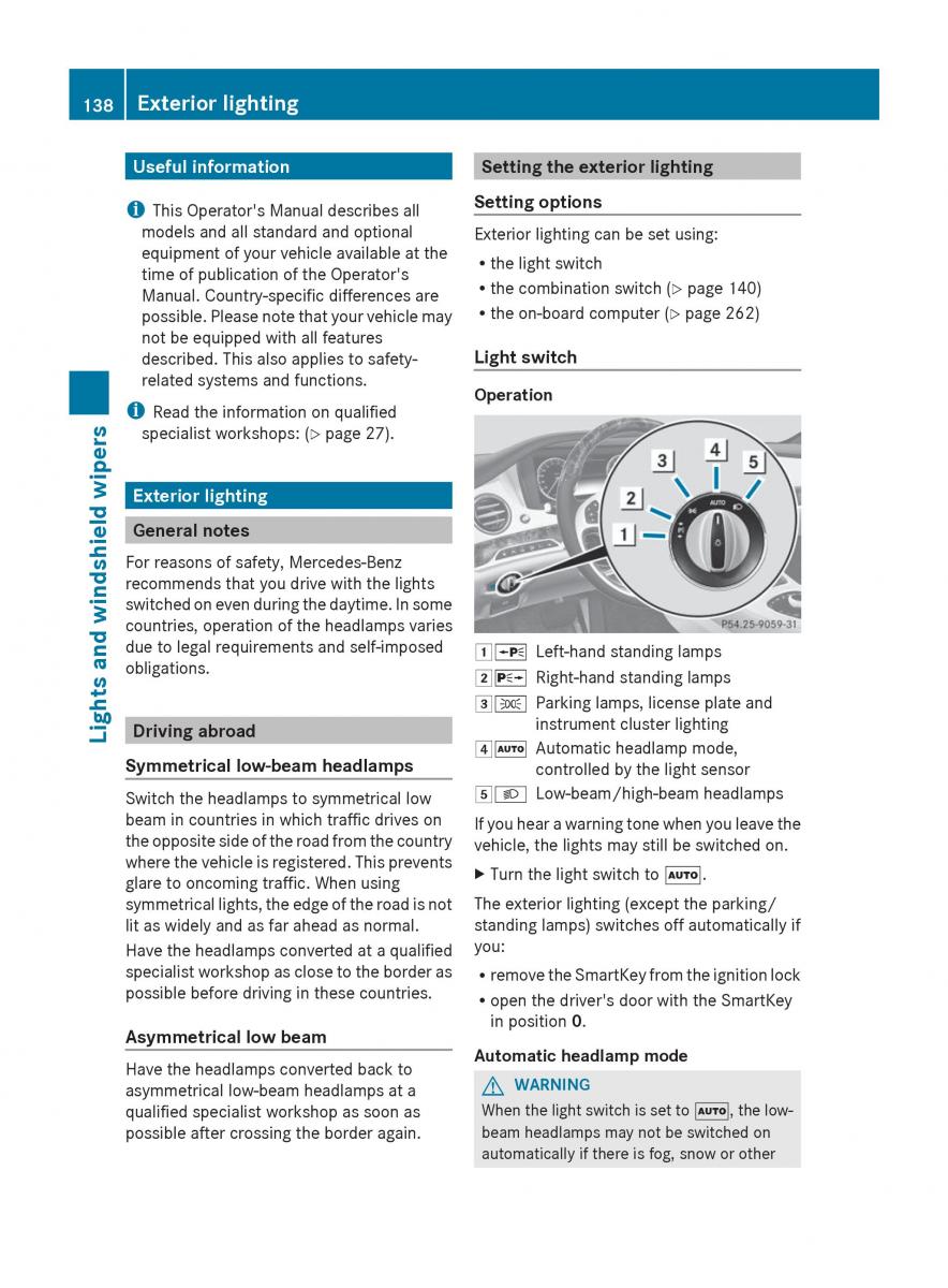 Mercedes Benz S Class W222 owners manual / page 140