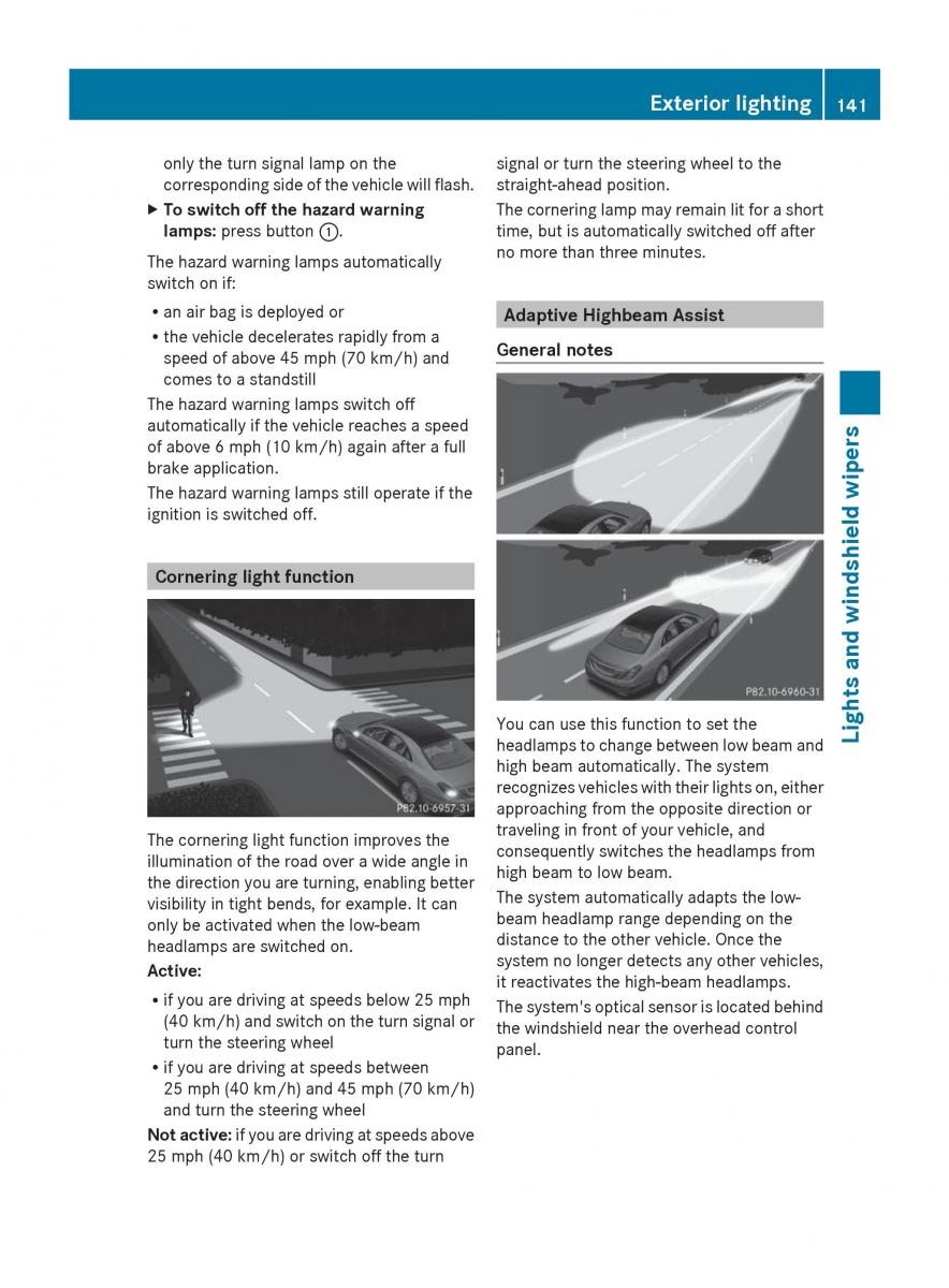 Mercedes Benz S Class W222 owners manual / page 143