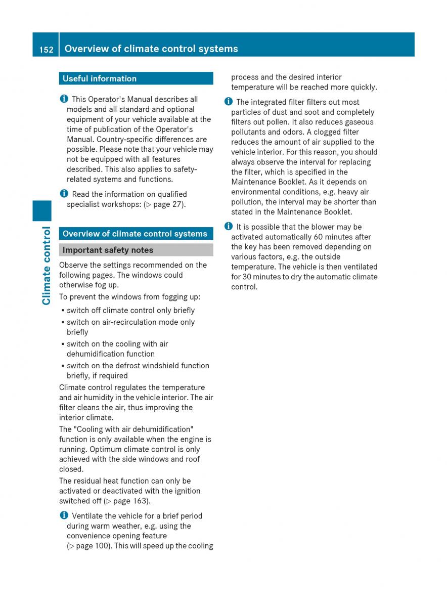 Mercedes Benz S Class W222 owners manual / page 154