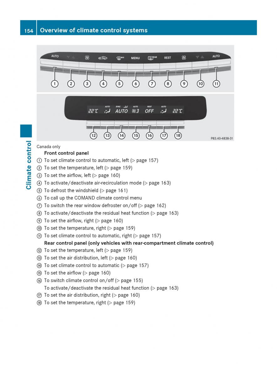 Mercedes Benz S Class W222 owners manual / page 156