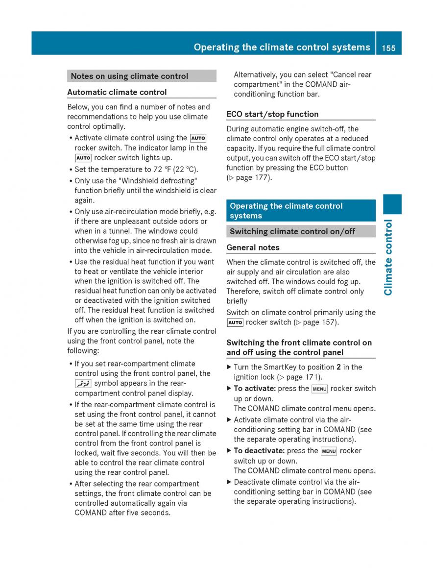 Mercedes Benz S Class W222 owners manual / page 157