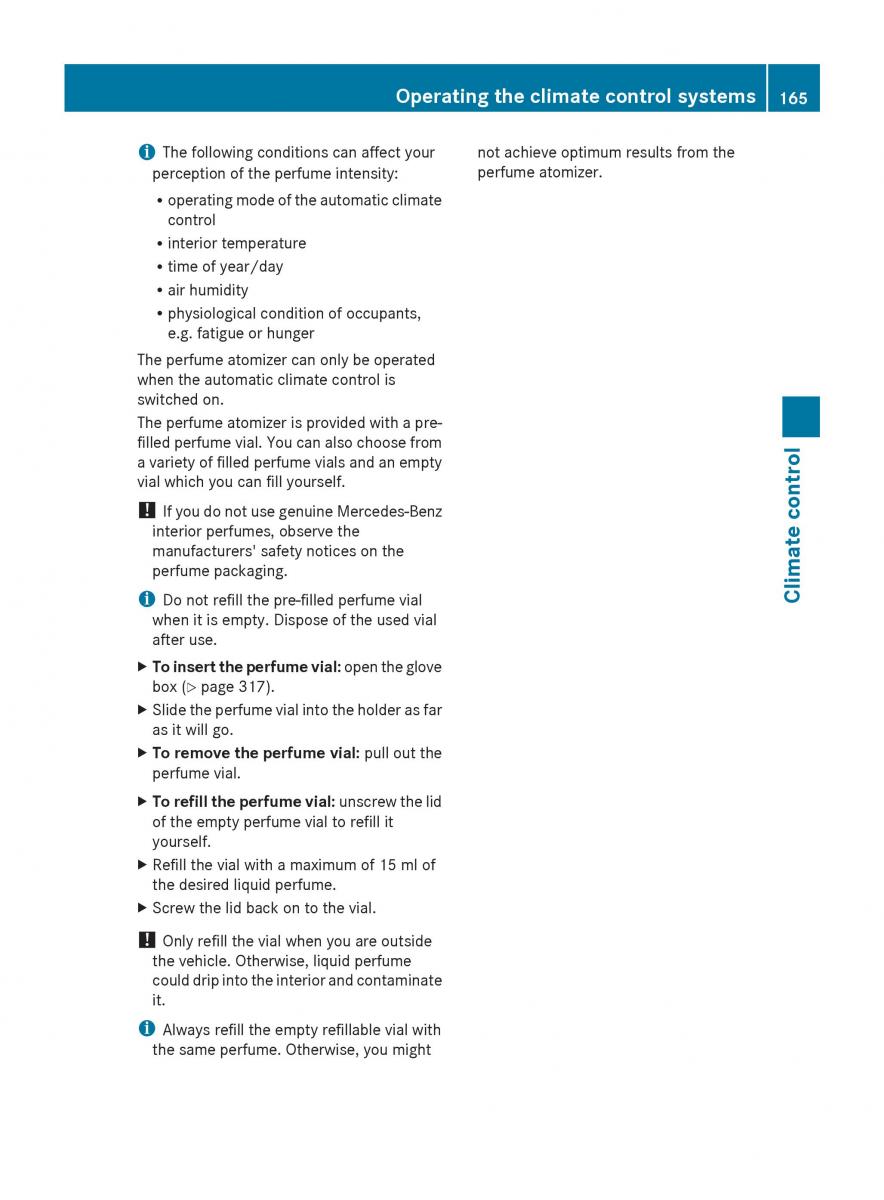 Mercedes Benz S Class W222 owners manual / page 167