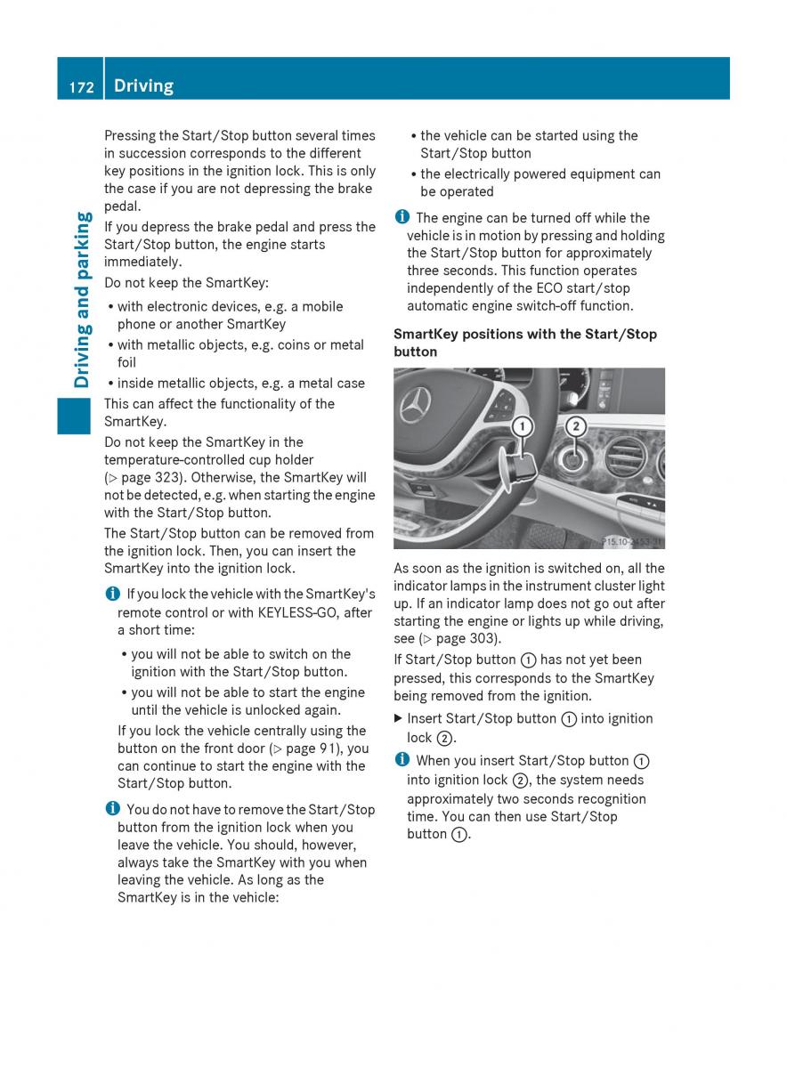 Mercedes Benz S Class W222 owners manual / page 174