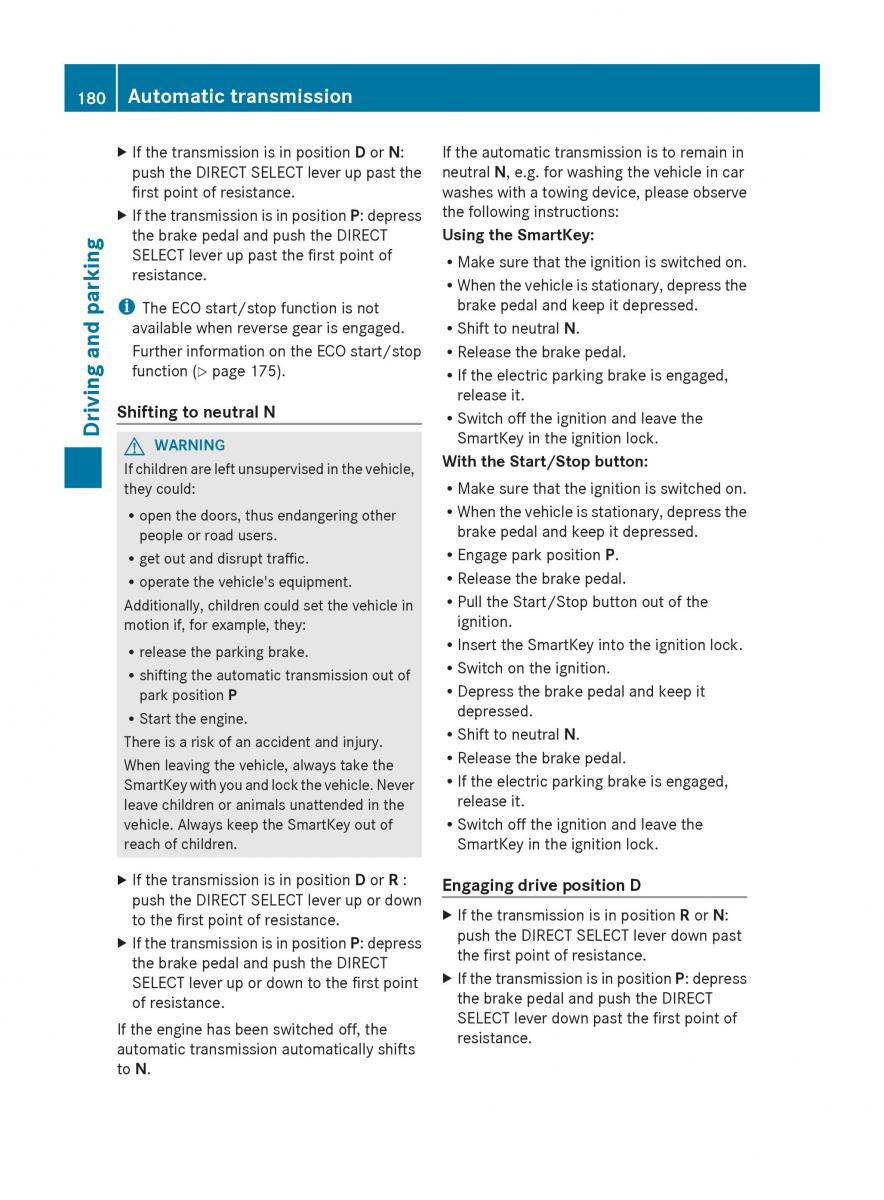 Mercedes Benz S Class W222 owners manual / page 182