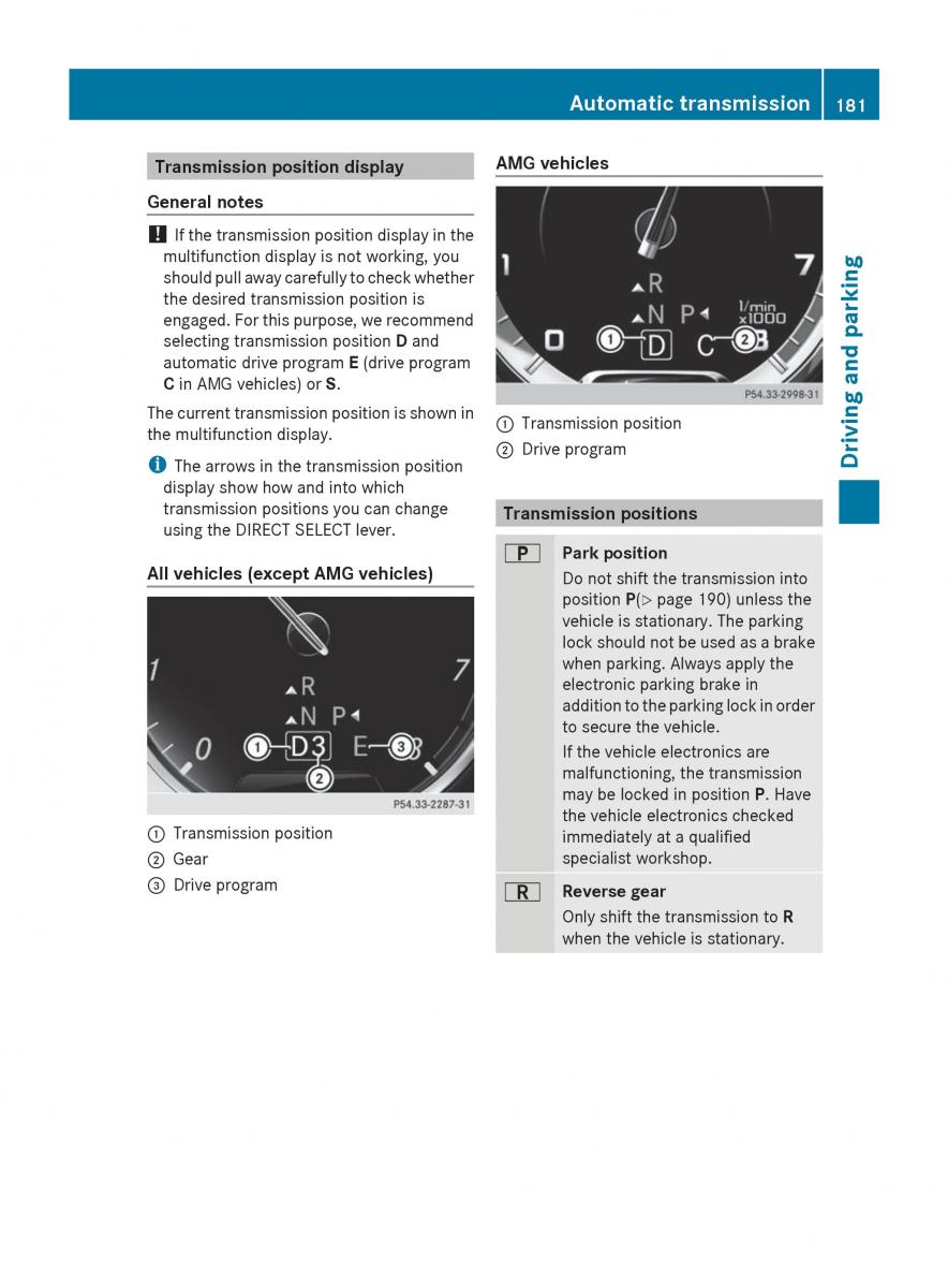 Mercedes Benz S Class W222 owners manual / page 183