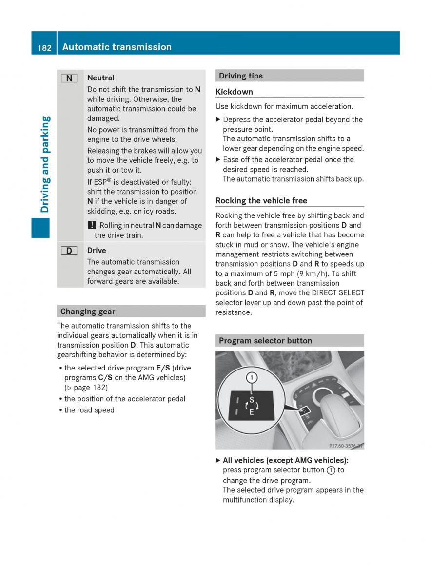 Mercedes Benz S Class W222 owners manual / page 184