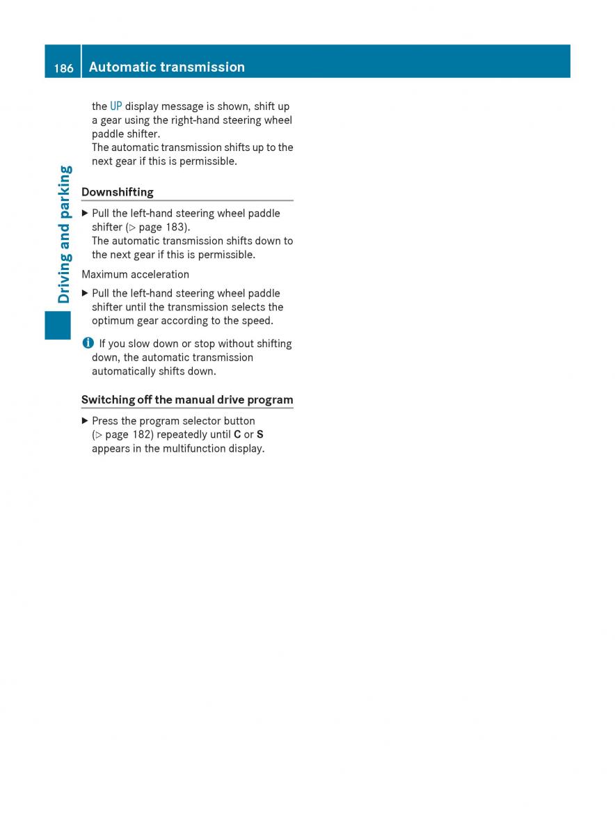 Mercedes Benz S Class W222 owners manual / page 188