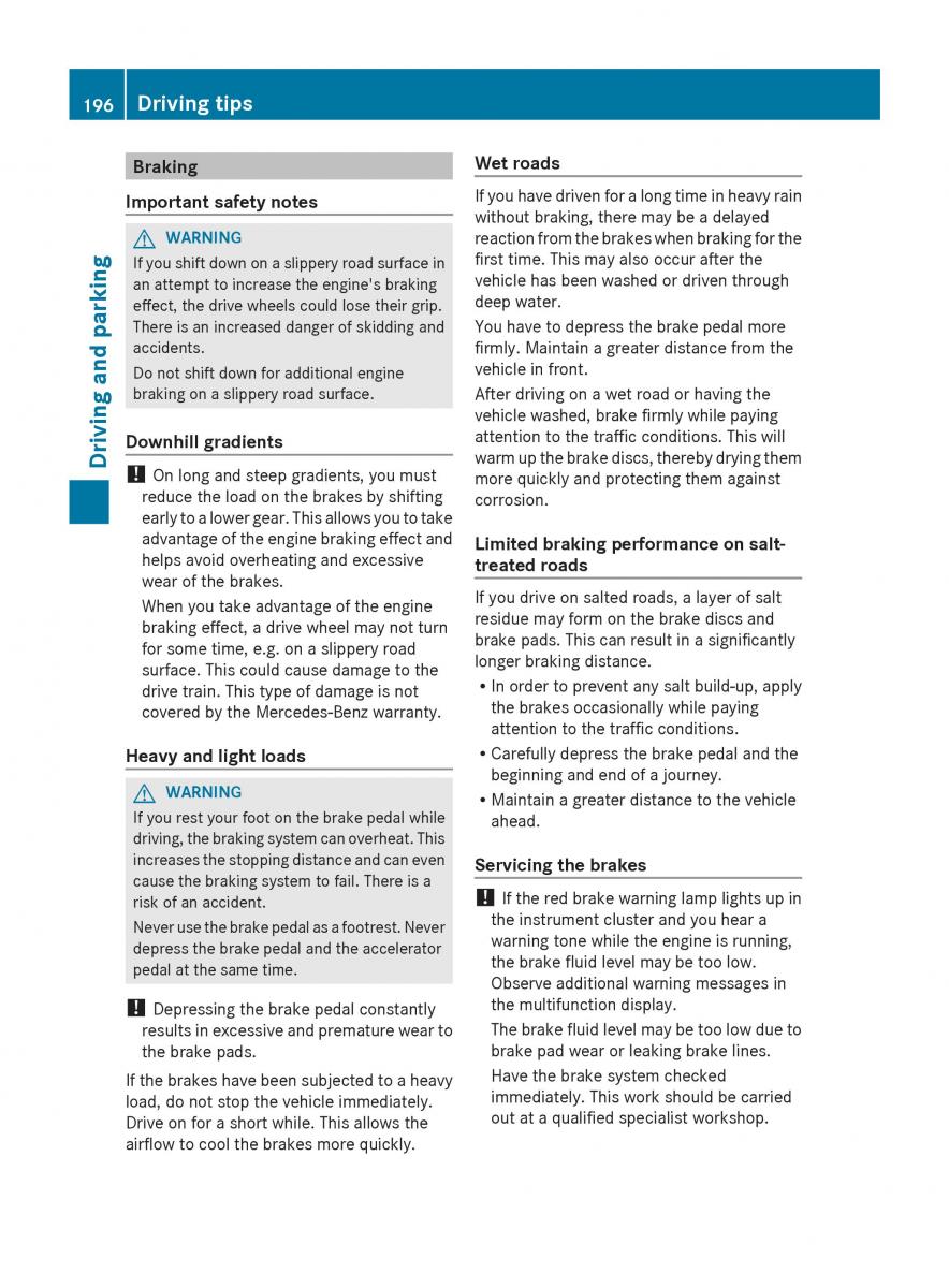 Mercedes Benz S Class W222 owners manual / page 198