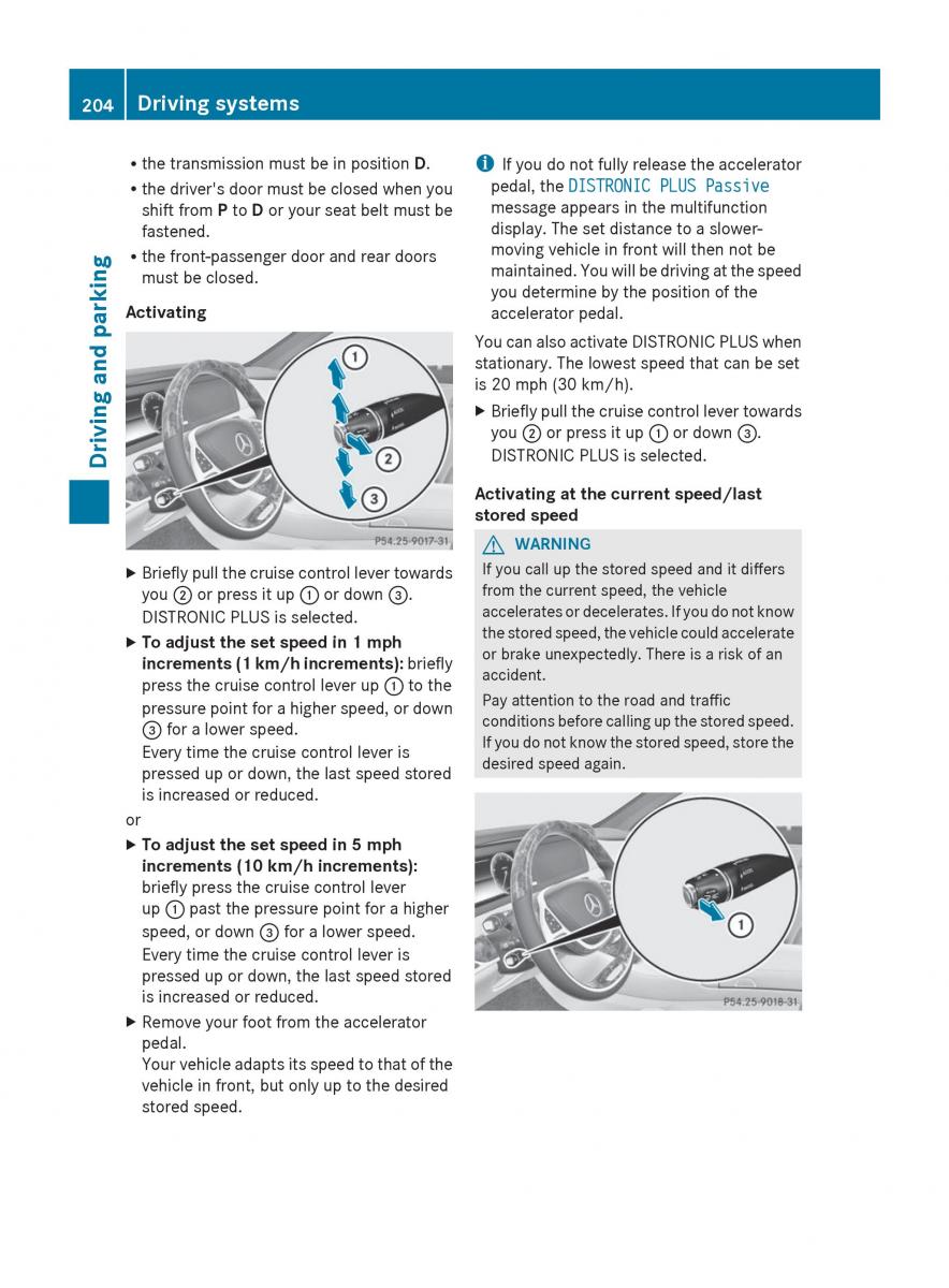 Mercedes Benz S Class W222 owners manual / page 206