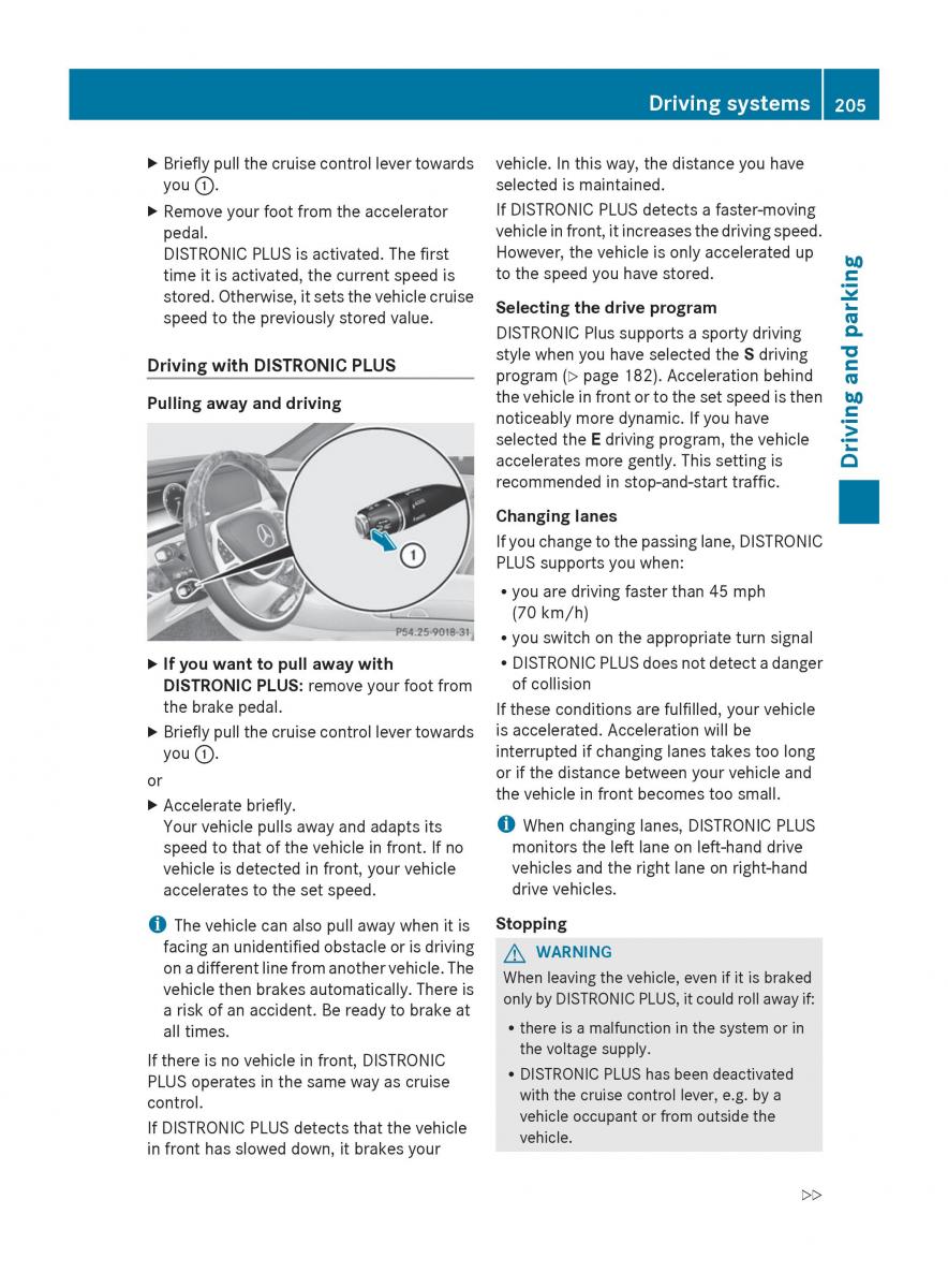 Mercedes Benz S Class W222 owners manual / page 207