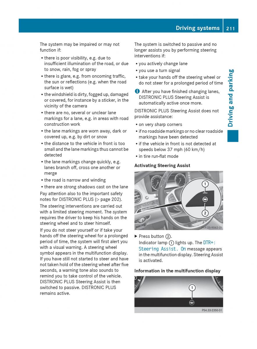 Mercedes Benz S Class W222 owners manual / page 213