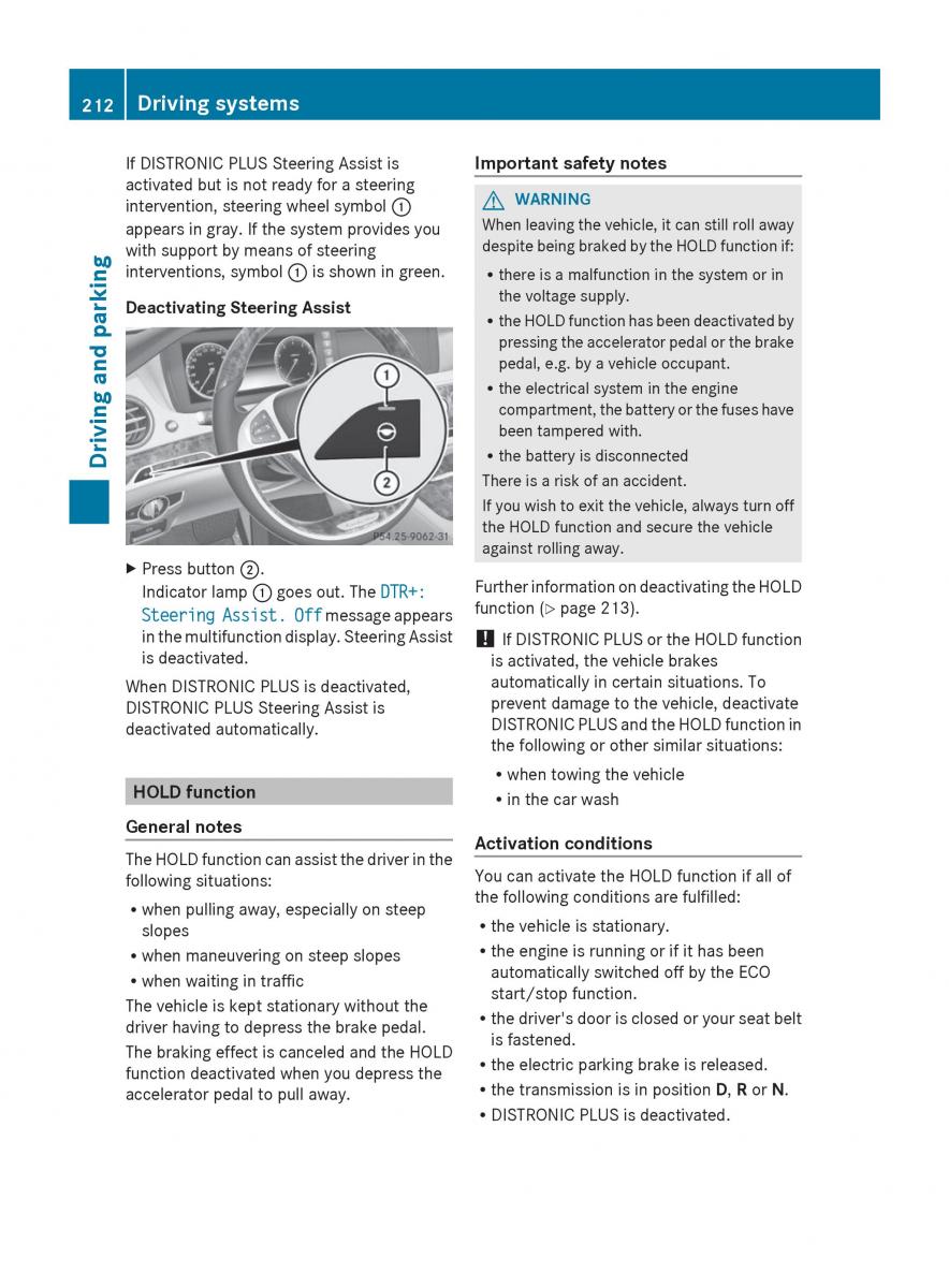 Mercedes Benz S Class W222 owners manual / page 214