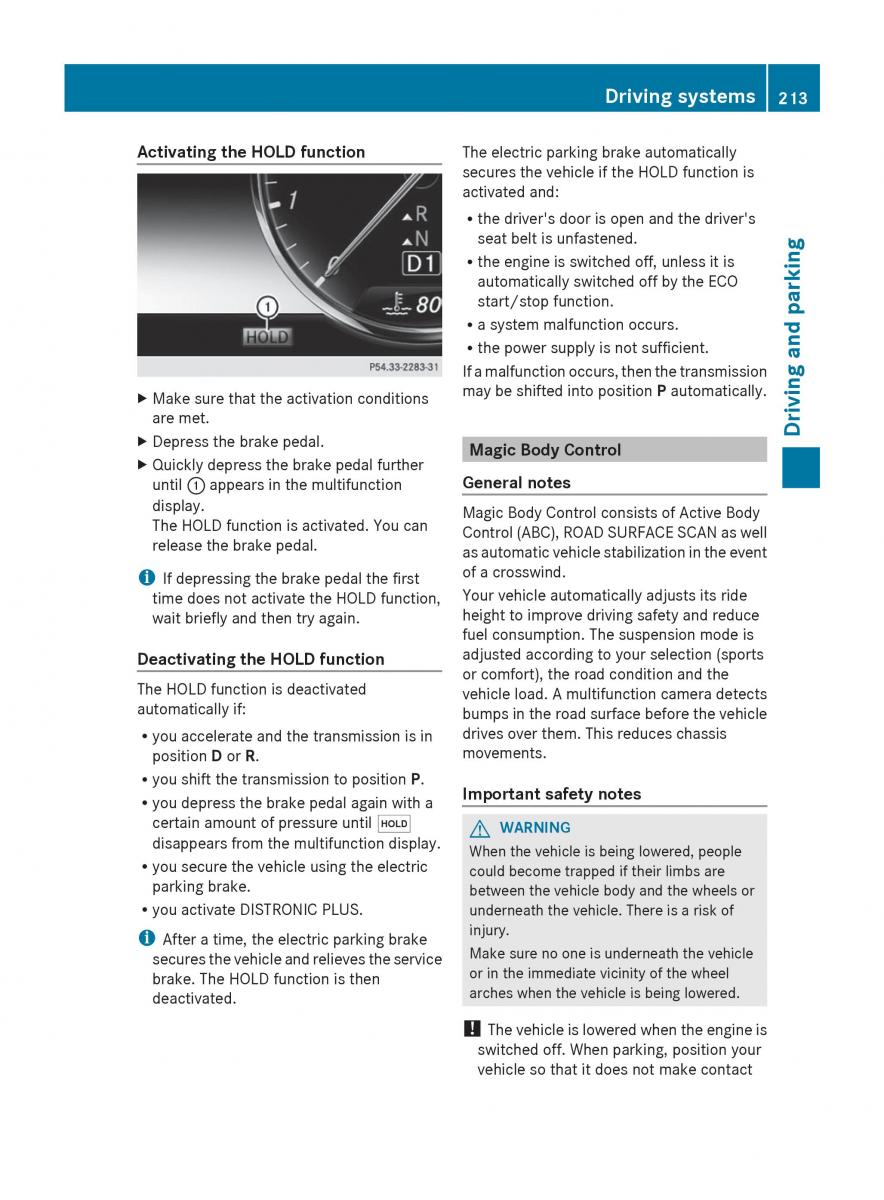 Mercedes Benz S Class W222 owners manual / page 215