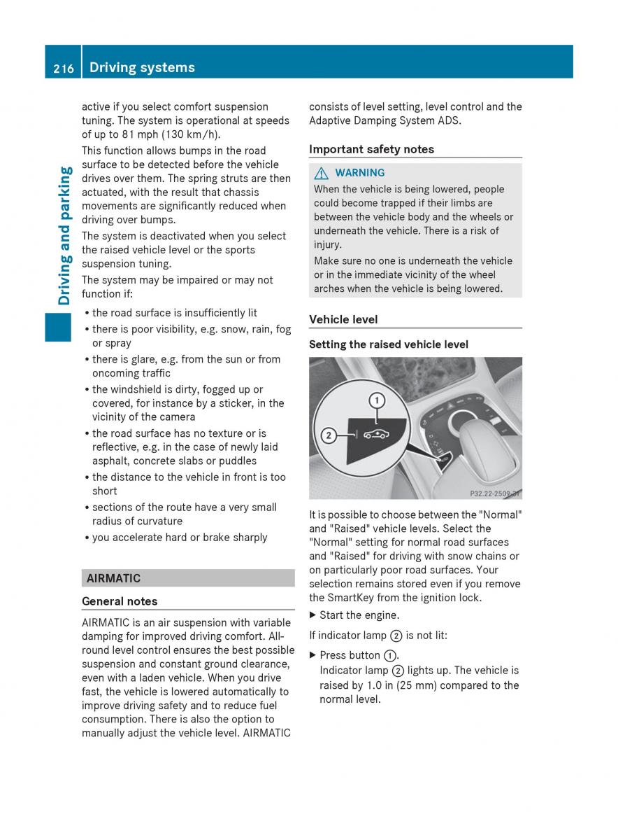 Mercedes Benz S Class W222 owners manual / page 218