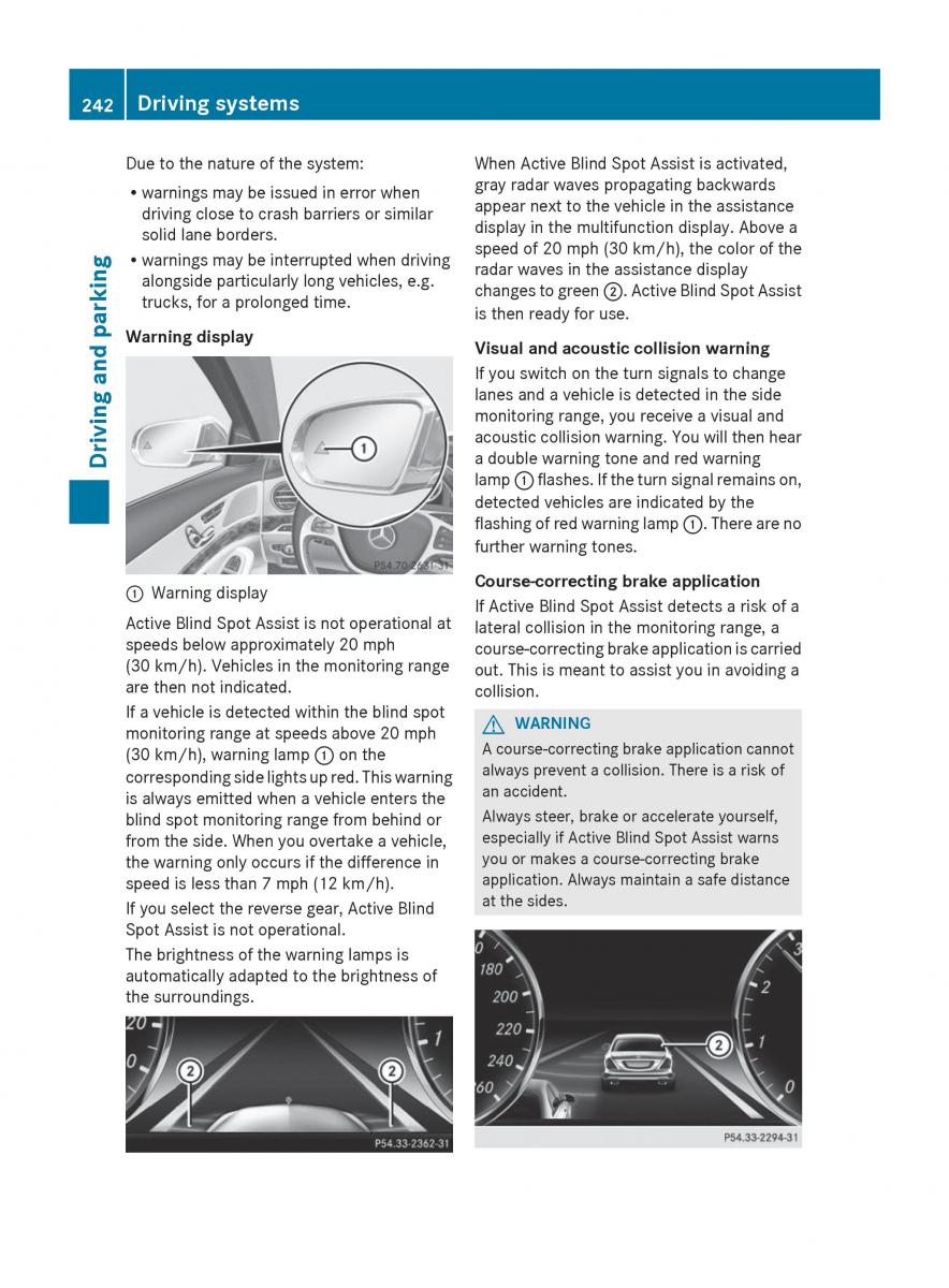 Mercedes Benz S Class W222 owners manual / page 244