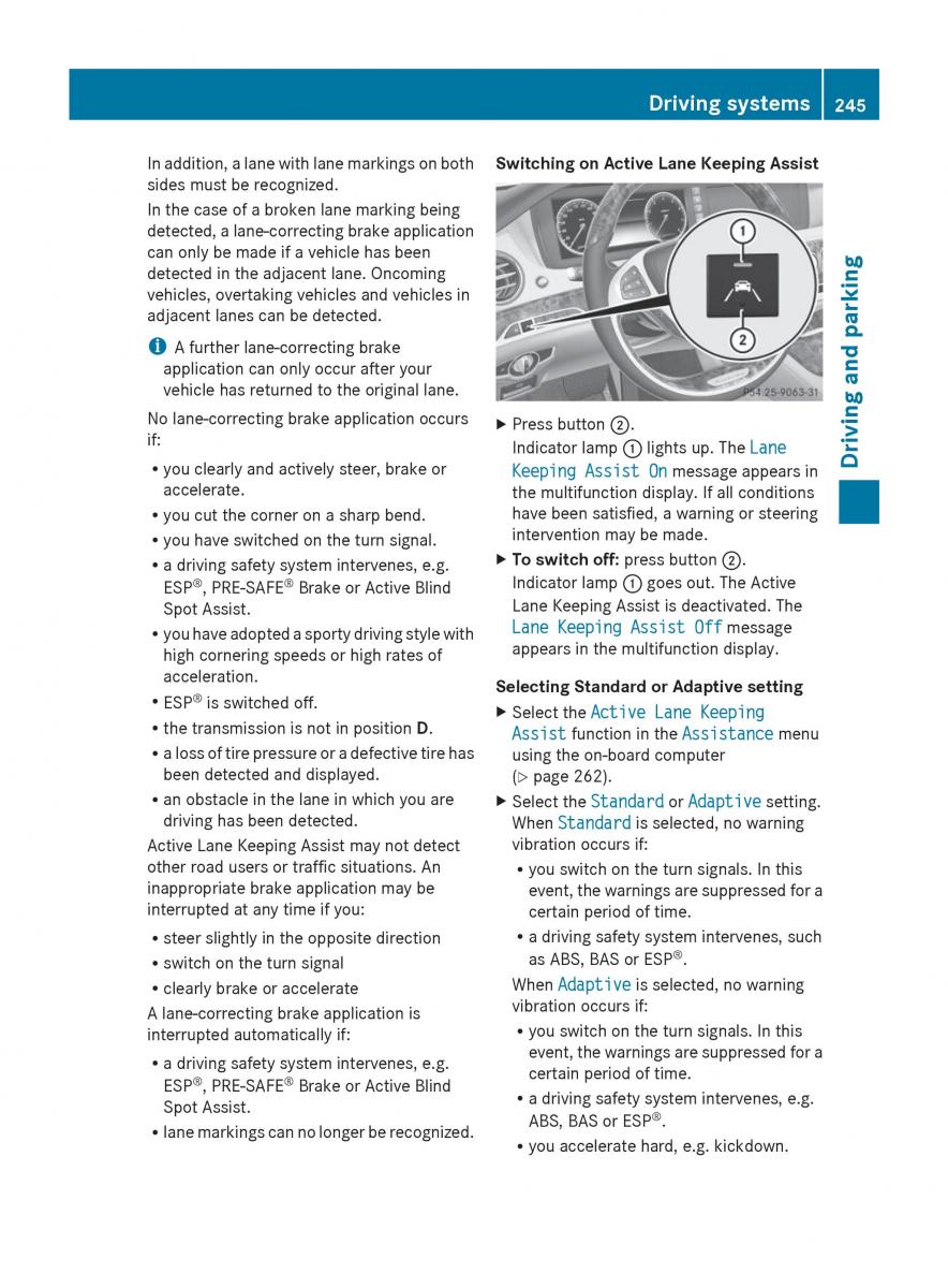 Mercedes Benz S Class W222 owners manual / page 247