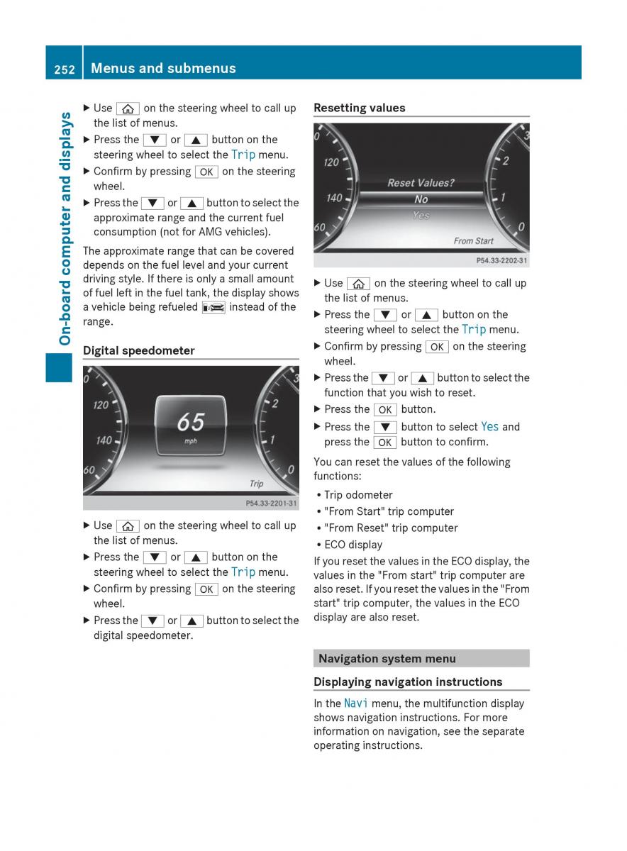 Mercedes Benz S Class W222 owners manual / page 254