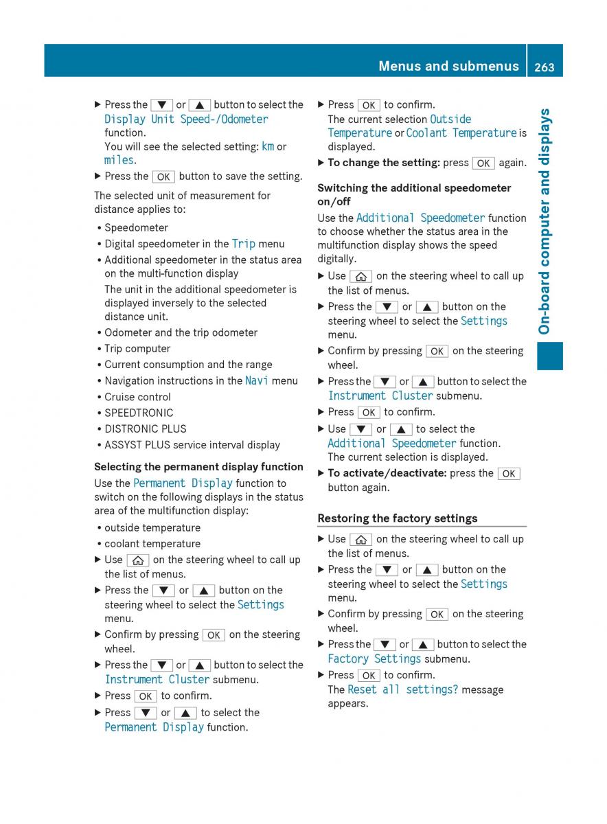 Mercedes Benz S Class W222 owners manual / page 265