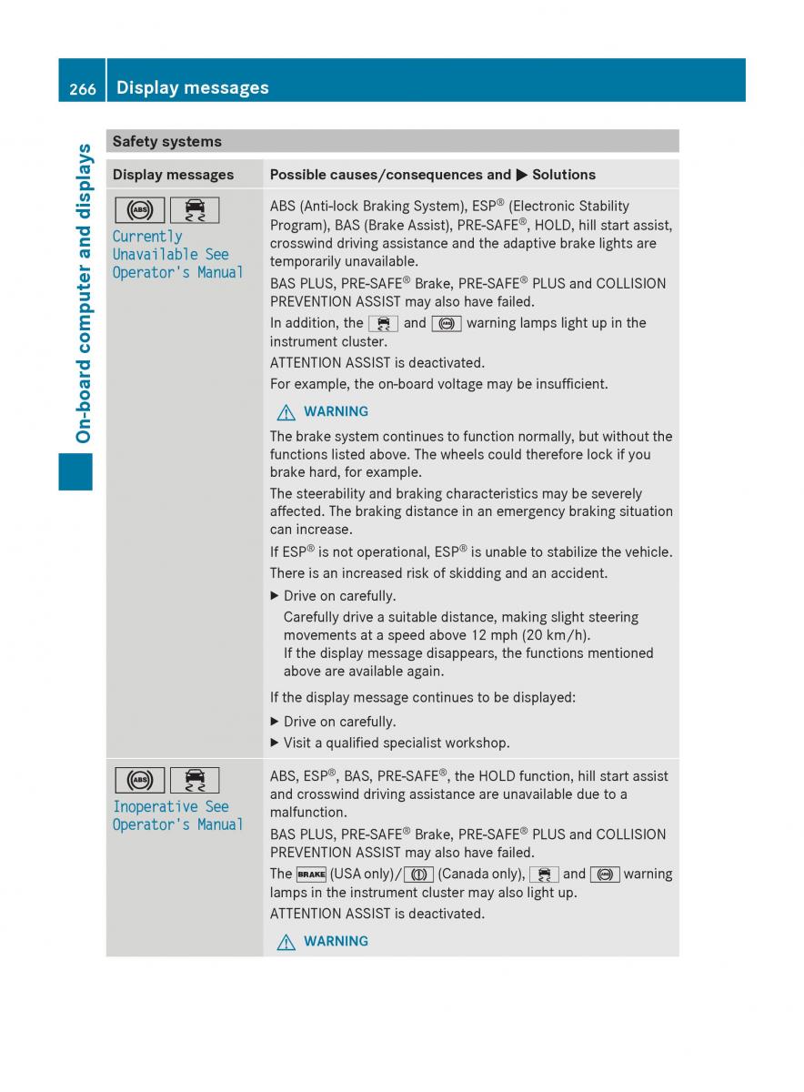 Mercedes Benz S Class W222 owners manual / page 268