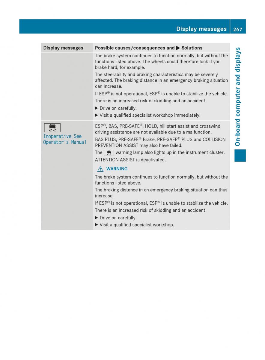 Mercedes Benz S Class W222 owners manual / page 269