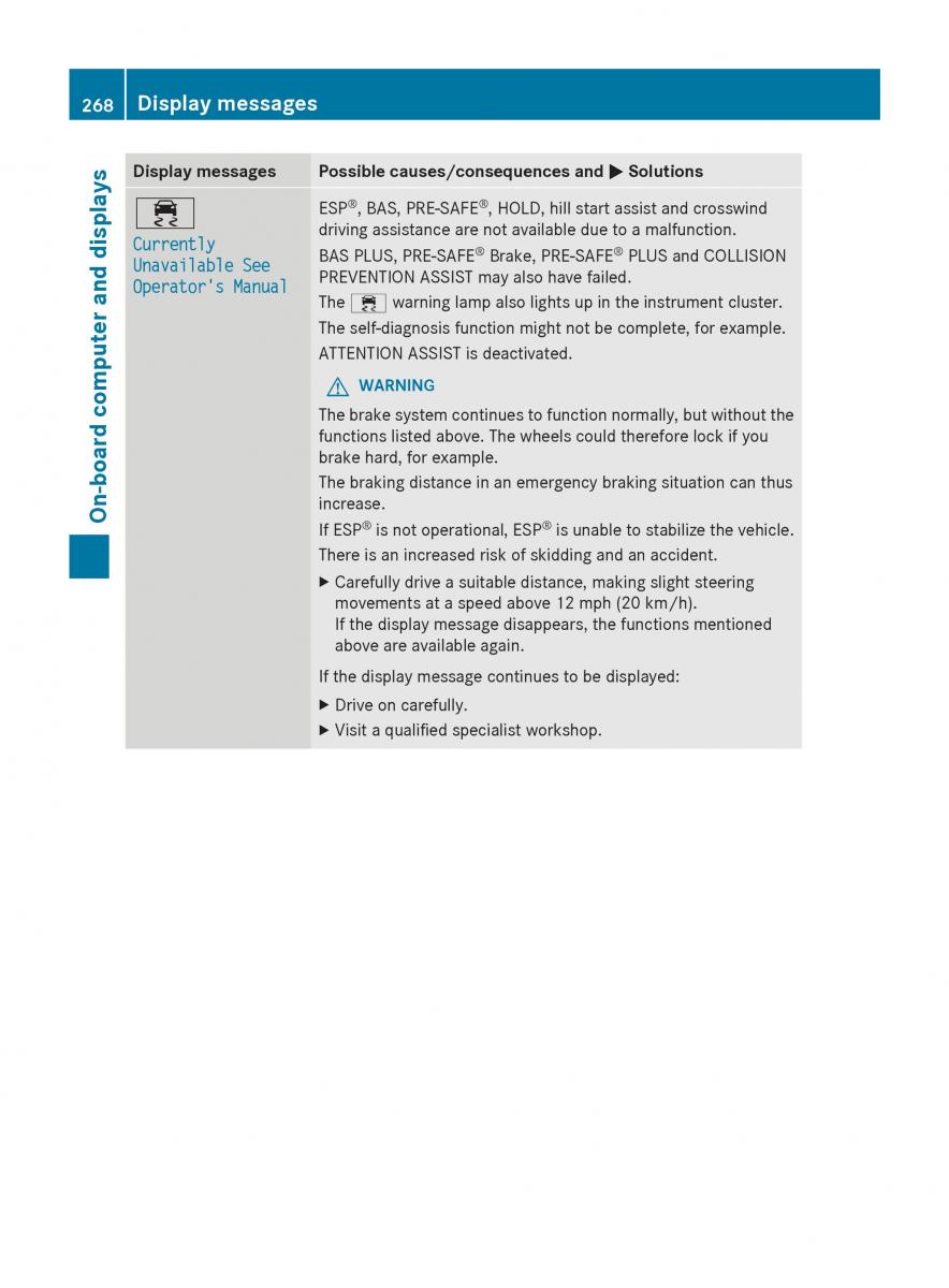 Mercedes Benz S Class W222 owners manual / page 270