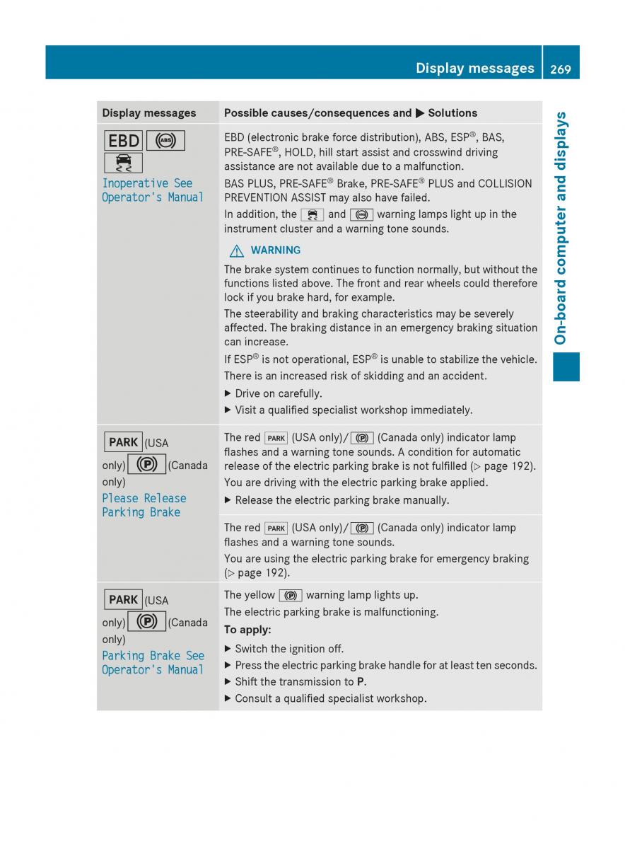 Mercedes Benz S Class W222 owners manual / page 271