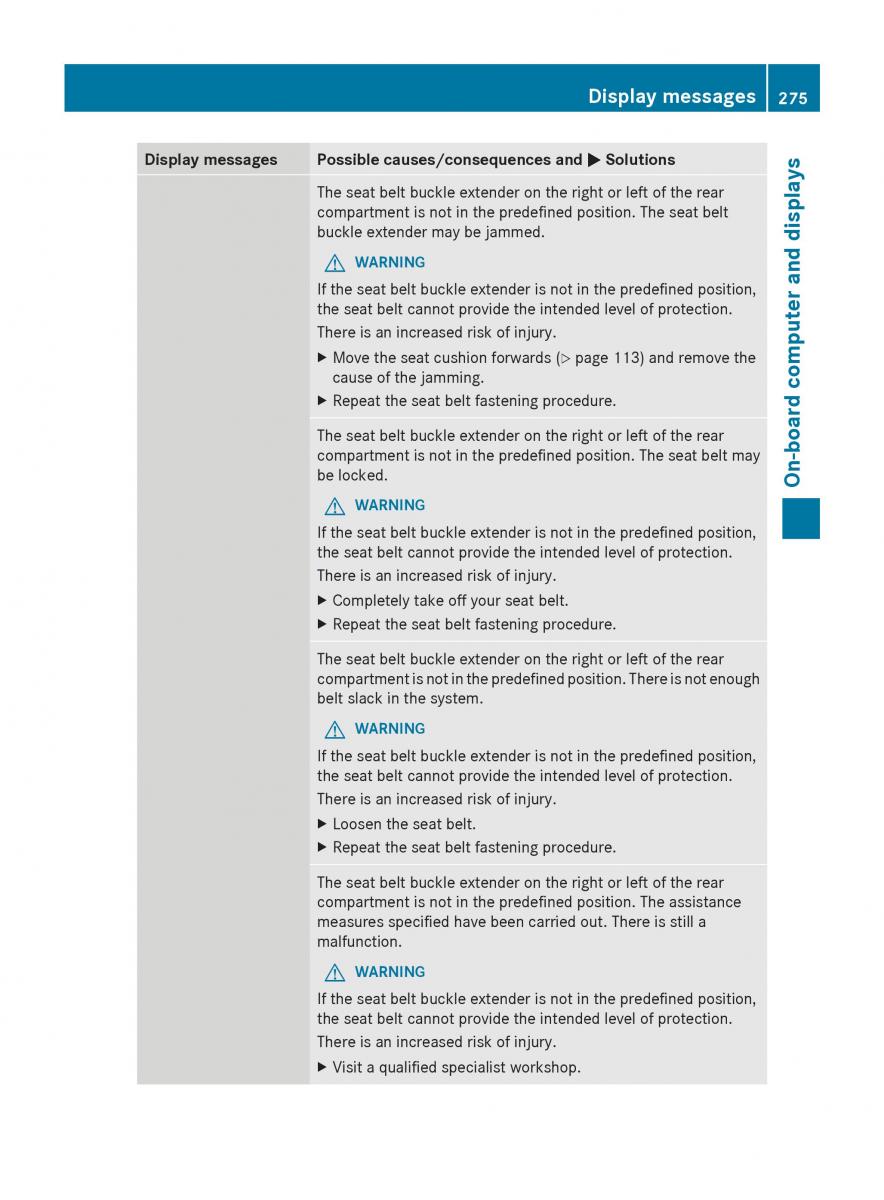 Mercedes Benz S Class W222 owners manual / page 277