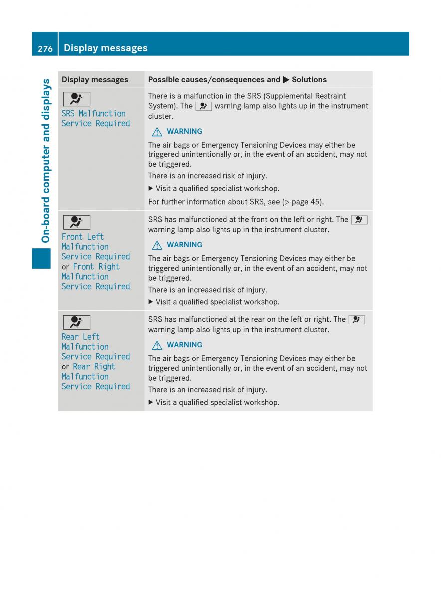 Mercedes Benz S Class W222 owners manual / page 278