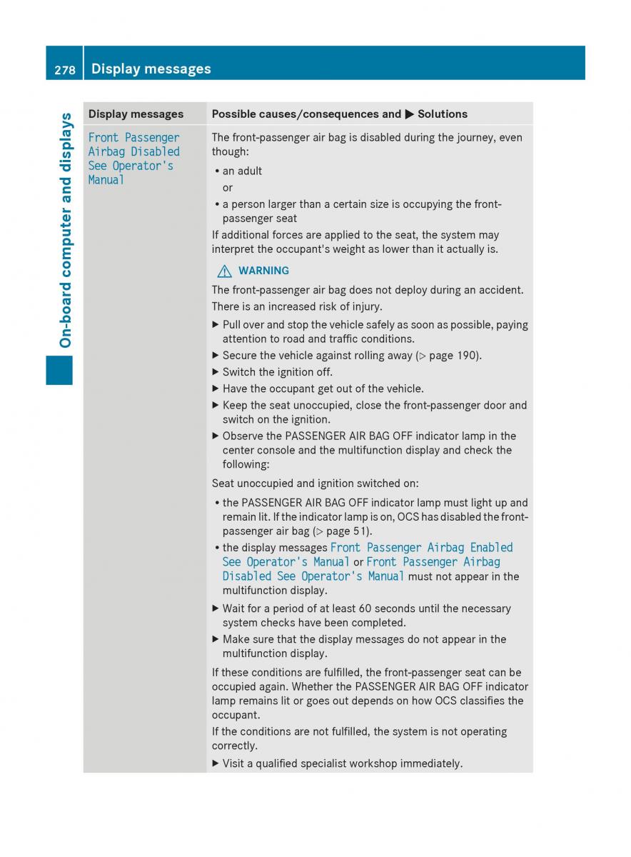 Mercedes Benz S Class W222 owners manual / page 280