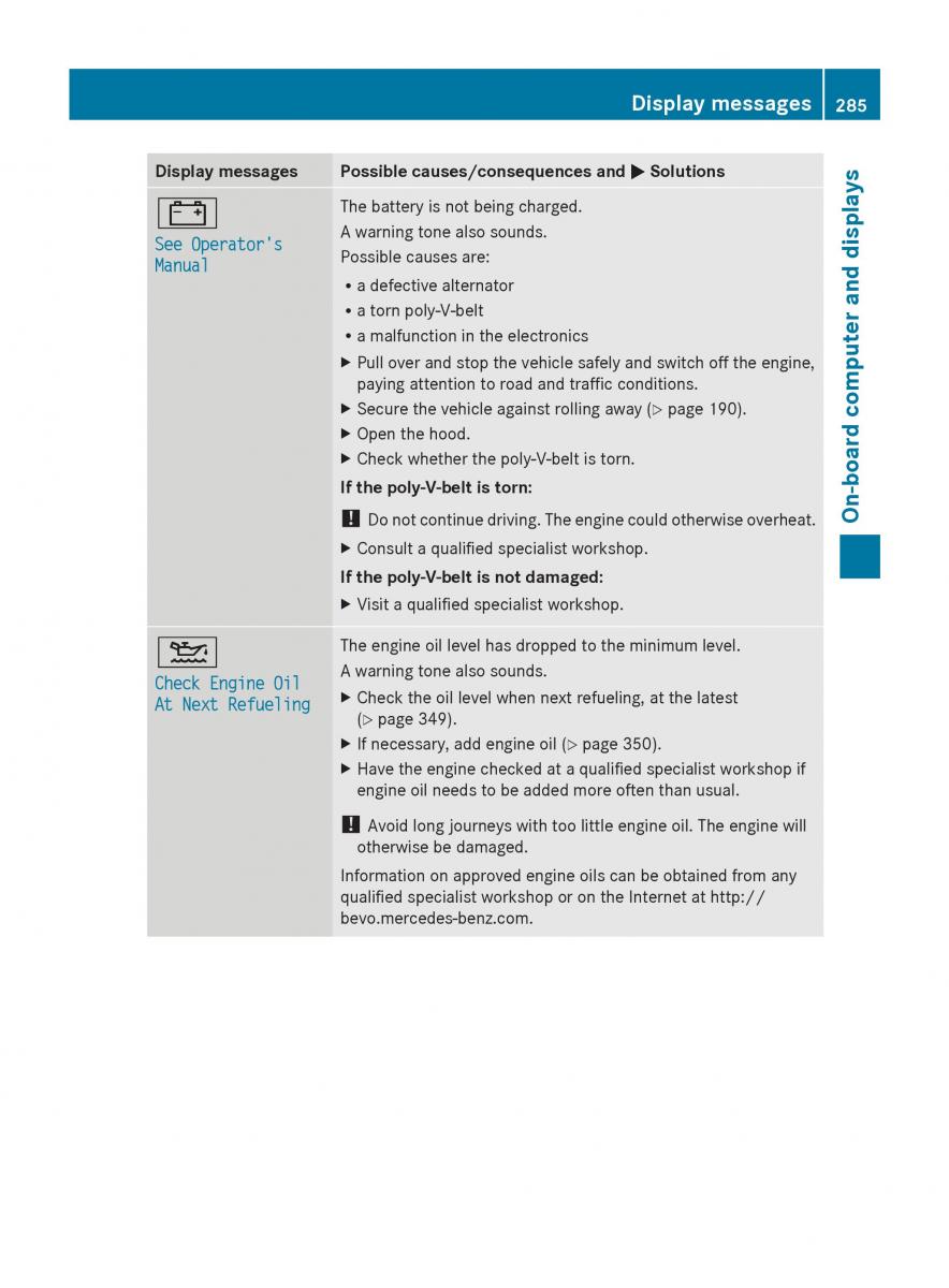 Mercedes Benz S Class W222 owners manual / page 287