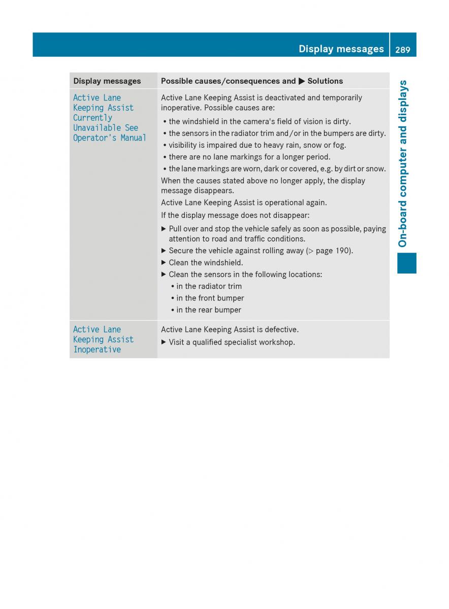 Mercedes Benz S Class W222 owners manual / page 291