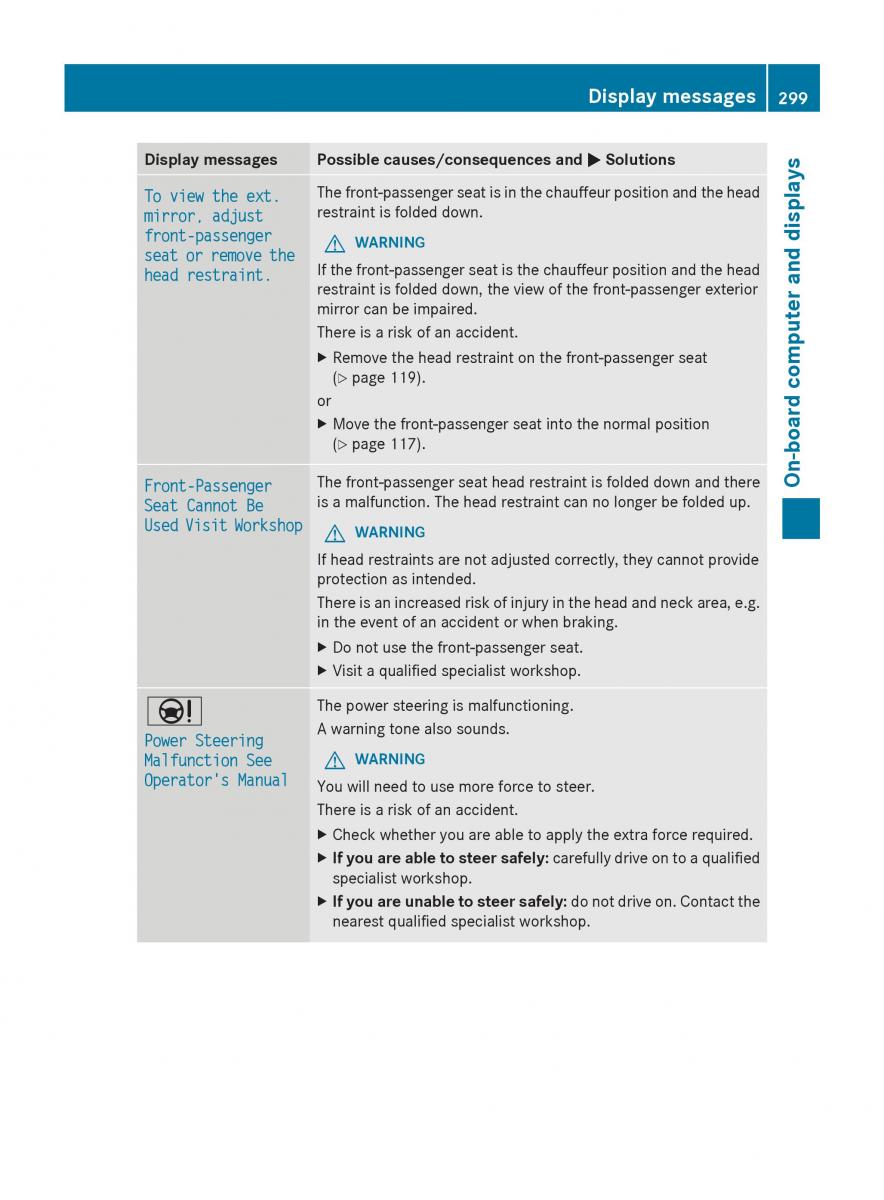 Mercedes Benz S Class W222 owners manual / page 301