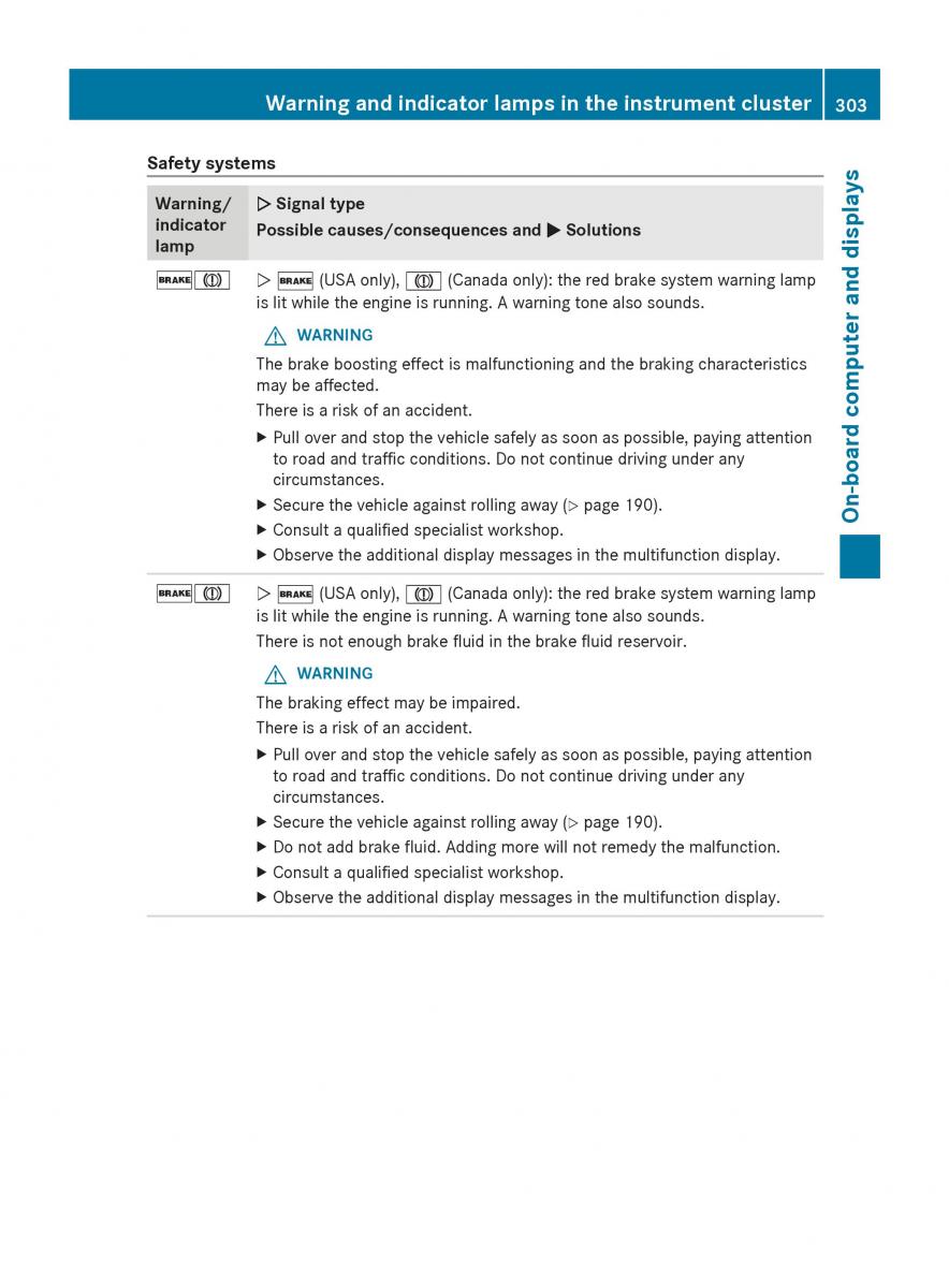 Mercedes Benz S Class W222 owners manual / page 305