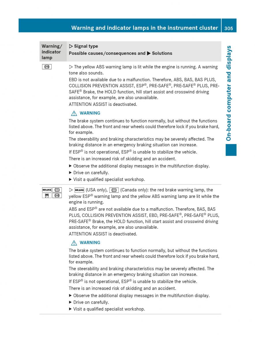 Mercedes Benz S Class W222 owners manual / page 307