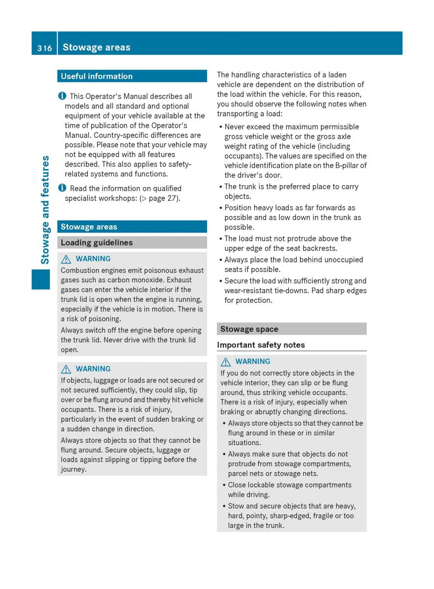 Mercedes Benz S Class W222 owners manual / page 318