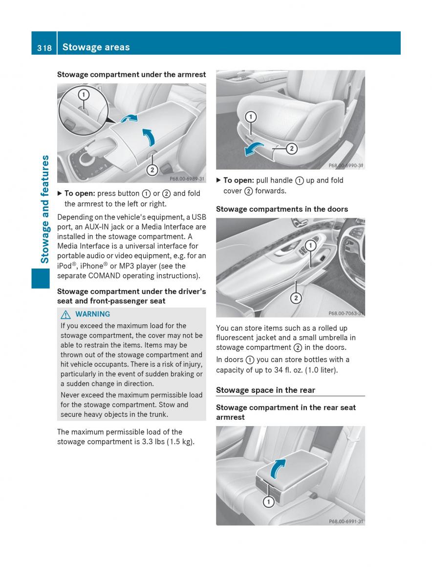 Mercedes Benz S Class W222 owners manual / page 320