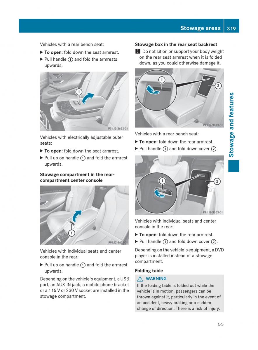 Mercedes Benz S Class W222 owners manual / page 321